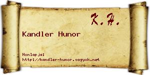 Kandler Hunor névjegykártya
